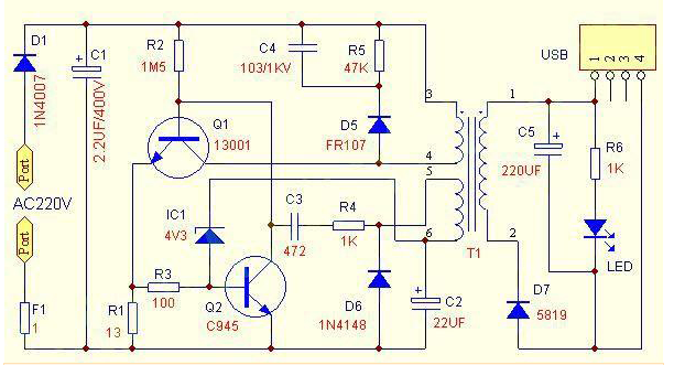5v手机充电器原理图（几款充电器电路原理图详细）